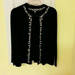 Black and Gold Embroiderd Sweater set